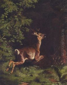 Springende Dadyr I Skoven by Adolf Heinrich Mackeprang