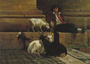 Gosse Vaktande Getter by Adolf Heinrich Mackeprang