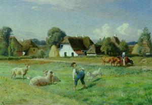 Lille Rogterdreng Udenfor En Bondegard Lille Rogterdreng Udenfor En Bondegard