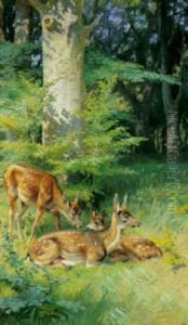 Ravildt I En Lysning I Skoven by Adolf Heinrich Mackeprang