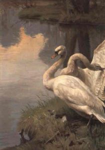 Svanepar Ved En S+bred by Adolf Heinrich Mackeprang