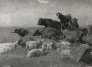 Fjordparti Med Kaer Og Far Fjordparti Med Kaer Og Far