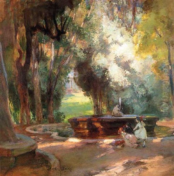 Fountains, Borghese Gardens - view 1