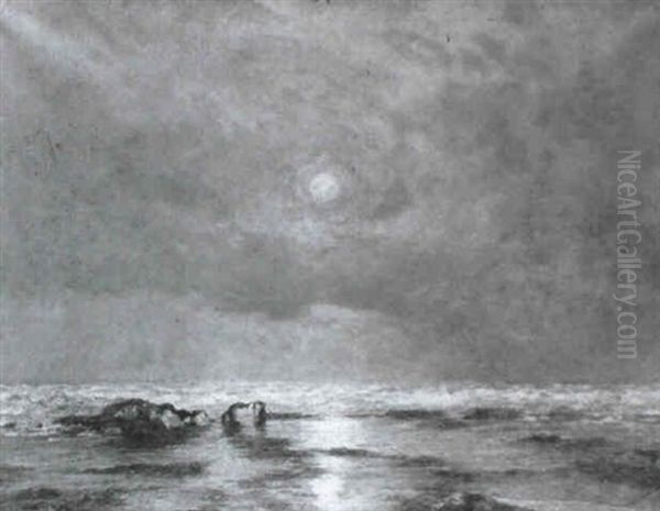 Moonlit Seascape - view 1