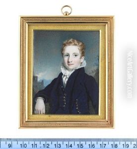 Donald Campbell Of Sonachan, Wearing Blue Eton Suit, White Chemise With Frilled Collar, Blonde Hair