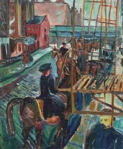 Mounted Police On A City Street, New York (recto); Untitled (verso) by Pegi Nicol Macleod