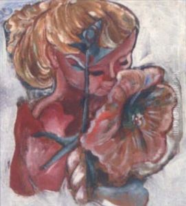 Small Girl With Flowers by Pegi Nicol Macleod