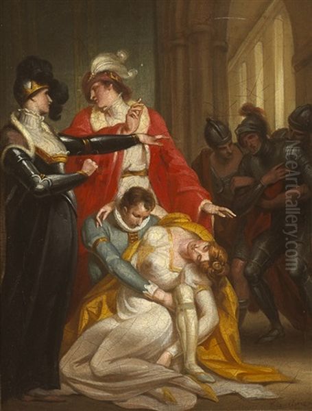 A Woman Swooning; Trio Of Soldiers Beyond - view 1