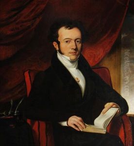 Portrait Of M. Marcelles, Honourary Consul To Cork, In A Brown Coat With A Cameo Pinned To A White Waistcoat, Seated In An Interior, On A Red Chair