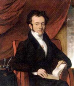 Portrait Of M. Marcelles, Honourary Consul To Cork, In A Brown Coat With A Cameo Pinned To A White Waistcoat, Seated In An Interior, On A Red Chair, With An Open Book