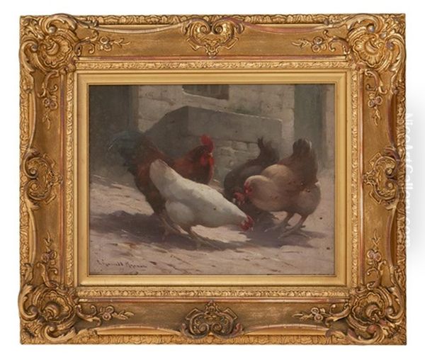 Hens In A Courtyard - view 1