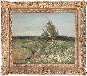 Birch Trees On A Blooming Meadow