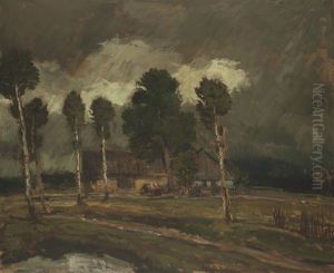 Gehoft Im Gewitter by Gustav Macoun