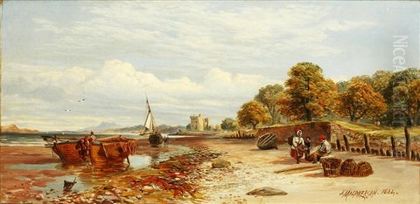 Fisherfolk On The Shore - view 1