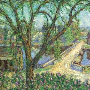 A View To The Harbor (near The Bush-holley House?) by Elmer Livingston Macrae