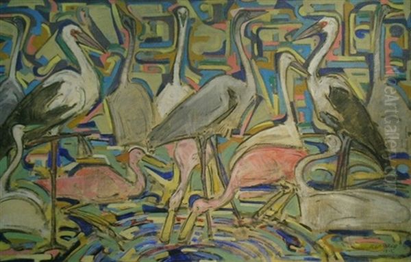 Storks, Cranes And Flamingos - view 1