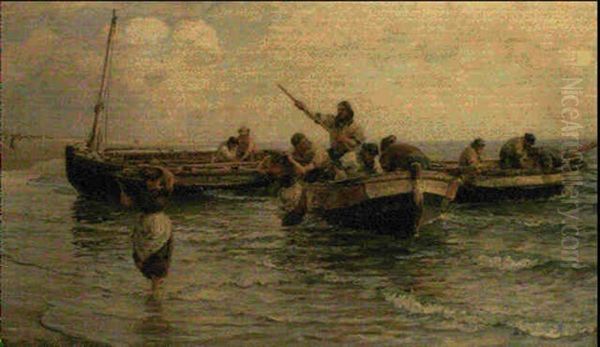 Unloading The Day's Catch - view 1