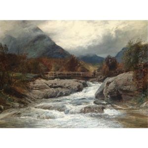 Glen Affaric, Th'incesant Roar Of Headlong Tumbling Floods Robert Burns by John MacWhirter