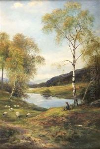 River Landscape With Silver Birch (+ 1 Other; Pair)