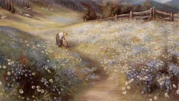 Gathering Alpine Flowers - view 1