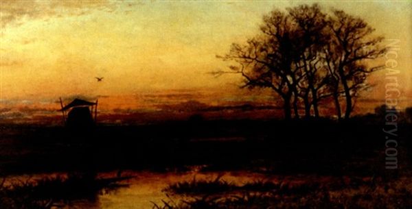 Sunset Marsh With Dutch Caps - view 1
