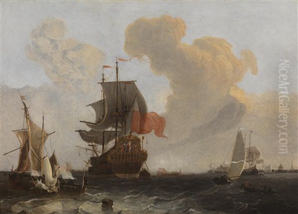 A Man-o-war In Choppy Seas - view 1