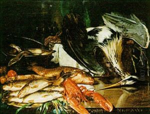 Still Life With Dead Game And Fish by Richard Willes Maddox