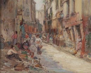 Marche Au Puces, Rue St by Gustave Madelain