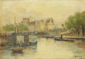 Vue Du Pont Neuf A Paris by Gustave Madelain