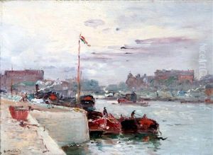 Escena En El Sena. Paris by Gustave Madelain