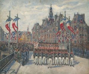 Defile Du 14 Juillet, 1930 by Gustave Madelain