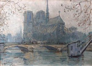 Paris, La Seine Et Notre Dame by Gustave Madelain