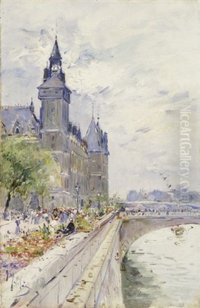 Pariser Blumenmarkt Am Seineufer - view 1