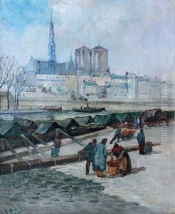 Le Grand Marche Aux Fleurs by Gustave Madelain