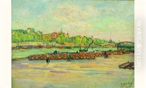 Paris, Les Tonneaux Du Quai Saint-bernard by Gustave Madelain