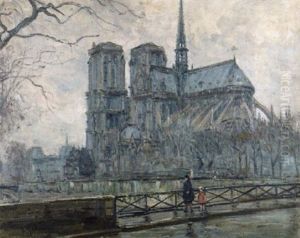 Vue De Notre Dame, Paris by Gustave Madelain