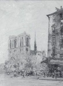 Pariser Ansicht Mit Der Kathedrale Notre-dame