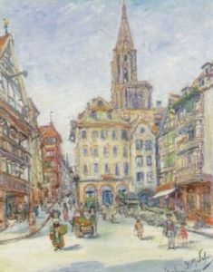 Strasbourg, Rue Animee Pres De La Cathedrale