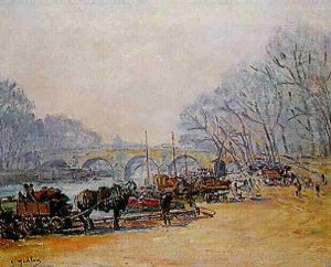Le Debarcadere Au Port Au Change by Gustave Madelain