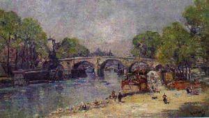 Paris; Les Quais, Le Pont Neuf by Gustave Madelain