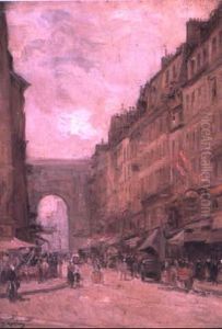 La Rue Saint-denis, Paris by Gustave Madelain
