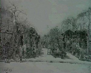La Foire A La Ferraille, Boulevard Richard Lenoir A Paris by Gustave Madelain