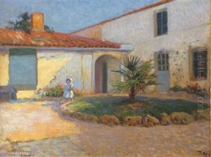 La Fille Du Peintre Au Jardin A Taillebourg (charente-maritime) by Paul Madeline