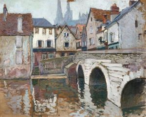 Vue De L'eure Traversant Le Vieux Chartres
