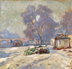 Le Pontmarie Sous La Neige by Paul Madeline