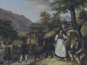 Alpabgang Im Tirol by Johann Mader