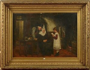 Le Lecture De La Lettre Devant Les Grands-parents by Adrien Jean Madiol