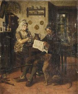 La Lecture Du Journal by Adrien Jean Madiol