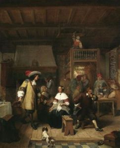 Buntes Treiben Im Wirtshaus by Jean-Baptiste Madou