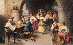 Scena Di Taverna by Francesco Bergamini